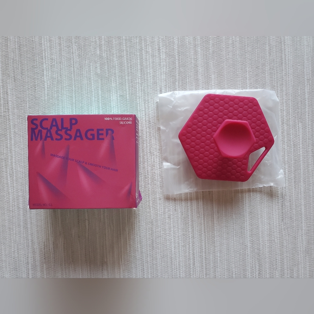 Soft Silicone Massaging Shampoo & Scalp Brush Pink Handheld Promote Hair Growth